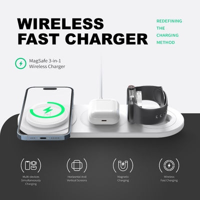 3 ใน 1 ชาร์จโทรศัพท์ไร้สาย 5W 7.5W 10W 15W สําหรับการชาร์จ / 1 X สายเคเบิลชนิด C