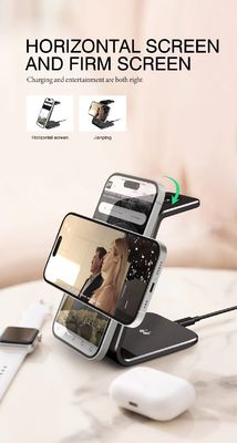 OEM ODM เครื่องชาร์จไร้สาย 3 ใน 1 แบบ C หลายสี ด้วยพลังงาน 10W ผลิตนาฬิกา 5W
