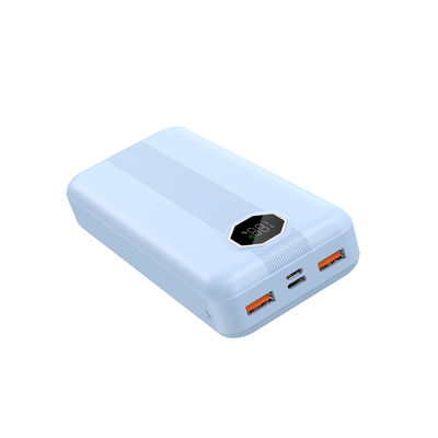 สีฟ้า สีขาว 10000mAh PD Power Bank ชาร์จจ์ไมโครคอมพติบัล ด้วยพลังงาน 20W 22.5W
