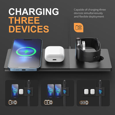 10W/7.5W/5W Qi เครื่องชาร์จไร้สาย Type C Input ความสามารถในการชาร์จ 15W